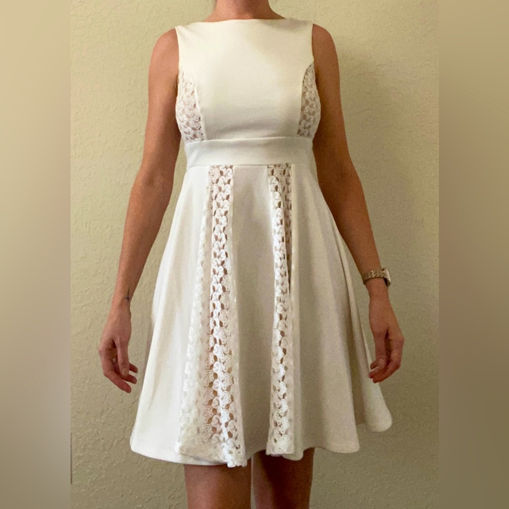 A-line white dress